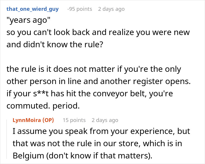 Woman cuts in front of elderly man at grocery store while cashier uses her own words to deliver karma. Woman cuts in front of elderly man at grocery store while cashier uses her own words to deliver karma.