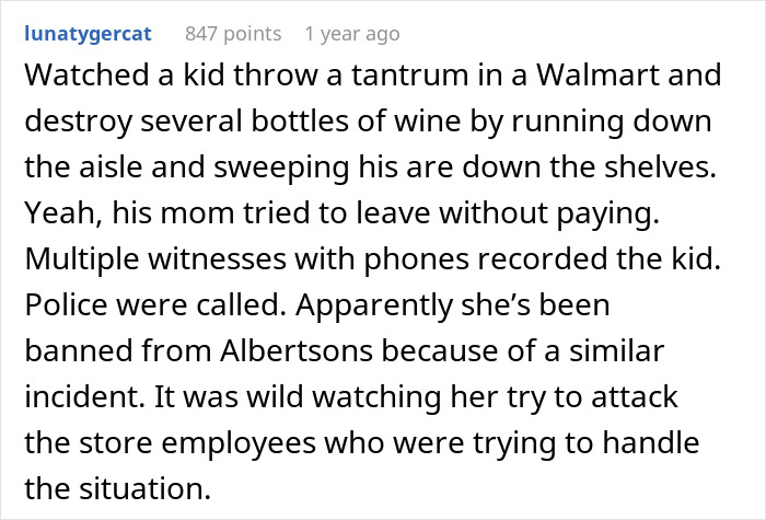 Alt text: Child left unattended causes damage in store, parents act shocked when charged for damages, pet store incident.