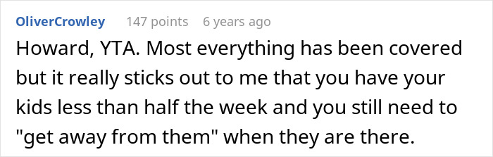 Screenshot of an online comment discussing a guy accusing his sister of being a stranger to his kids after refusing childcare.