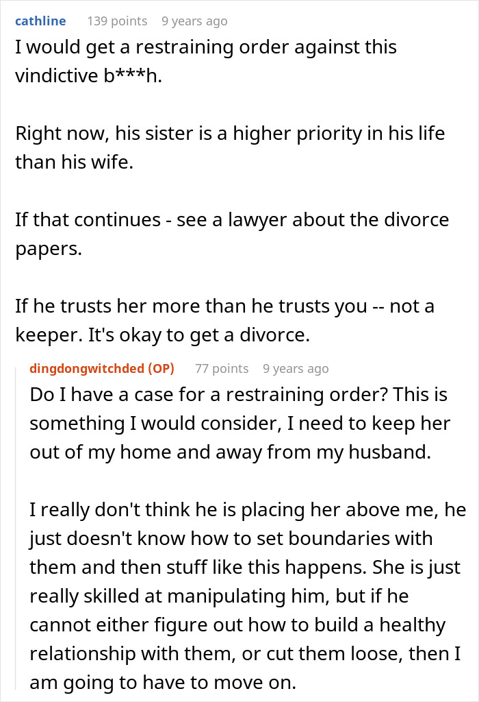 Online discussion about a lady framing sister-in-law and turning brother against his wife, shocking the couple with manipulation.