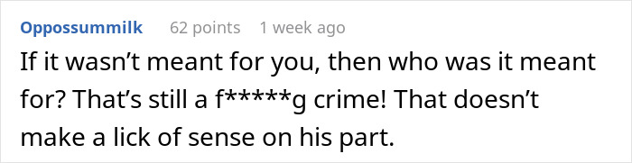 Comment discussing someone feeling sick every time they eats food touched by his dad, questioning if it&rsquo;s intentional.