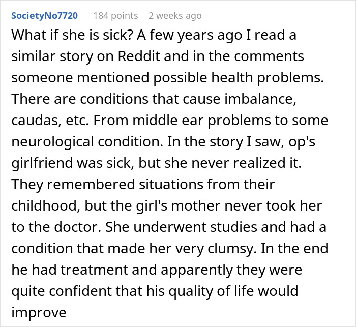 User reading a Reddit comment about a guy at his breaking point with a clumsy girlfriend destroying his stuff.