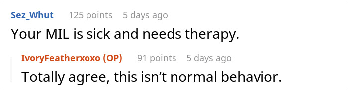Screenshot of an online comment discussion about MIL and therapy, illustrating mil use breast milk wellness smoothies topic. Screenshot of an online comment discussion about MIL and therapy, illustrating mil use breast milk wellness smoothies topic.