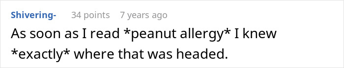 Comment mentioning peanut allergy predicting chaos as wedding turns into crime scene with bride&rsquo;s mother involved.
