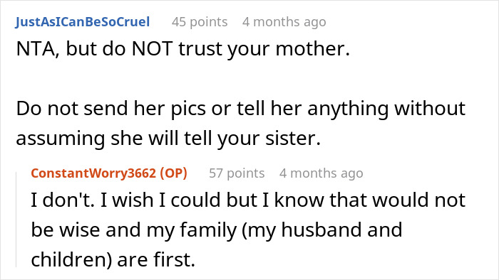 Screenshot of an online forum where a mom of 6 boys discusses concerns about her sister expecting a girl. - 16