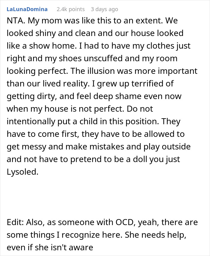 Reddit user shares experience on toddler cleanliness and warns about unrealistic expectations causing relationship tension.