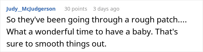 Screenshot of an online comment about a woman needing family support after devastating news, but facing drama from sister-in-law.