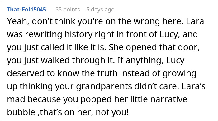 Woman tells dad&rsquo;s affair baby the real reason grandparents don&rsquo;t see her in an emotional family revelation.