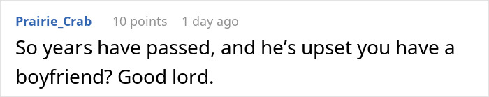 Screenshot of a Reddit comment discussing a dad lying about divorce reasons to win over his son.