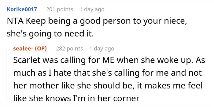 Reddit comments discussing a 19-year-old who basically raises his sister's kid and faces criticism about feeding her.