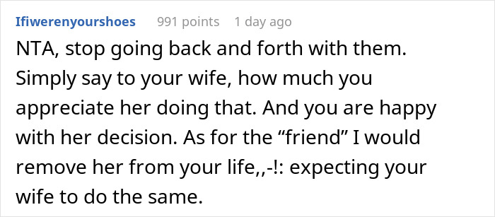 Comment discussing handling a situation involving a friend, wife, and drunk hookup with another man, advising clear communication. Comment discussing handling a situation involving a friend, wife, and drunk hookup with another man, advising clear communication.