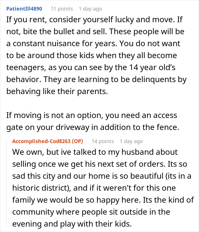 Neighbors fight over driveway dispute, woman takes what belongs to her during ongoing neighborhood conflict.