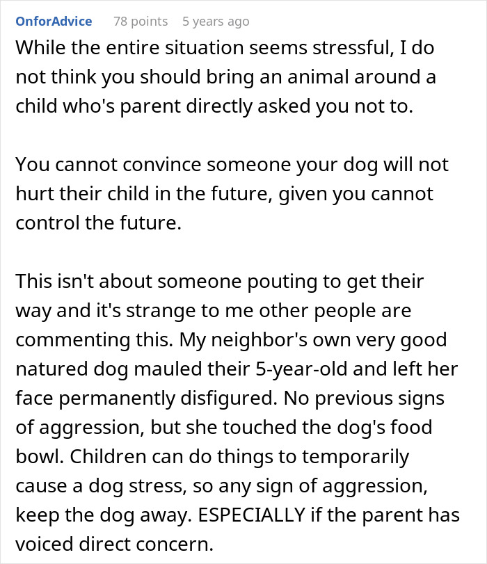 Comment discussing concerns about dog attacks and the danger of dogs around children after aggressive behavior. Comment discussing concerns about dog attacks and the danger of dogs around children after aggressive behavior.