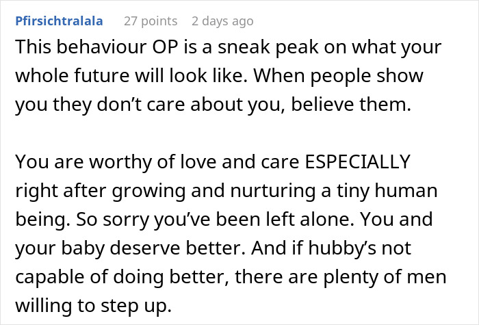 Alt text: Online comment discussing exhausted mom's struggles while dad takes off for a sunny getaway, highlighting caregiving and neglect. Alt text: Online comment discussing exhausted mom's struggles while dad takes off for a sunny getaway, highlighting caregiving and neglect.