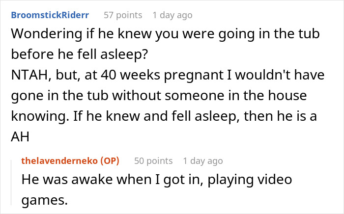 Pregnant woman stuck in bathtub at 40 weeks while partner angrily responds to her calls for help.