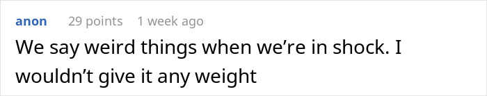 Comment about shock and disbelief during a woman&rsquo;s life turned upside down by husband&rsquo;s confession of love for colleague.