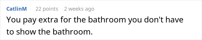 Comment about bathroom privacy and usage, featuring a nonbinary person setting boundaries with roommates’ boyfriends. Comment about bathroom privacy and usage, featuring a nonbinary person setting boundaries with roommates’ boyfriends.