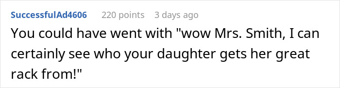 Screenshot of a social media comment where a man&rsquo;s compliment to girlfriend&rsquo;s mom sparks a fight between parents.