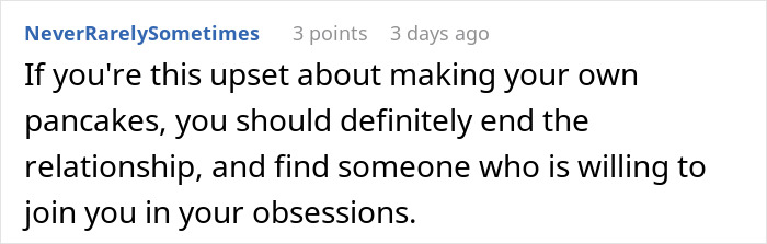 Comment about man expecting special treatment on birthday and doubts about relationship in text post.