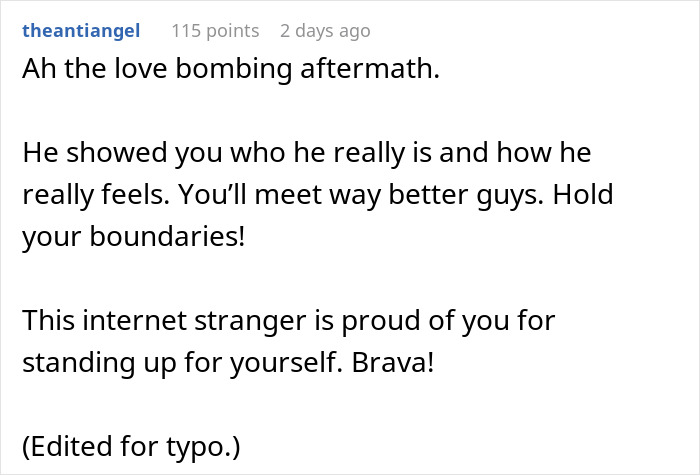 Alt text: Commenter supports jealous boyfriend story, praising the girlfriend for setting boundaries and standing up for herself online.