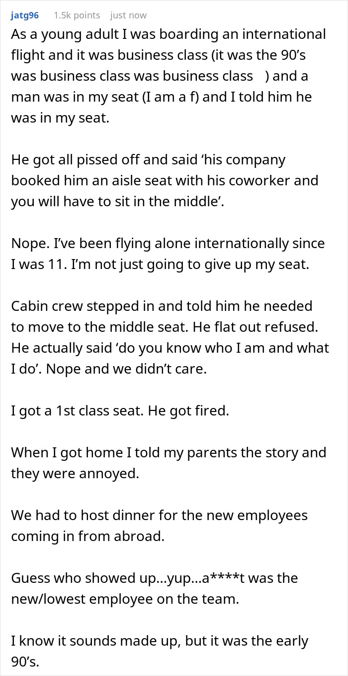 Screenshot of a text post describing a passenger refusing to give up an aisle seat and pretending to be asleep. Screenshot of a text post describing a passenger refusing to give up an aisle seat and pretending to be asleep.