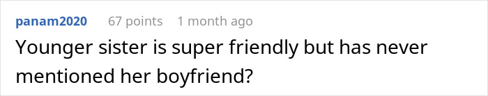 Text post showing a user discussing confusion after a boyfriend&rsquo;s sister hits on his girlfriend causing tension in their relationship.
