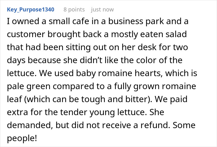 Woman threatens bakery with social media roasting after they refuse refund for half-eaten cake dispute online.
