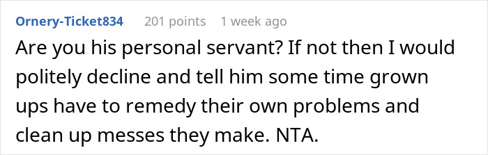 Comment on a forum discussing a mother caring for her 10-month-old while refusing fiancé’s order to clean vomit. Comment on a forum discussing a mother caring for her 10-month-old while refusing fiancé’s order to clean vomit.
