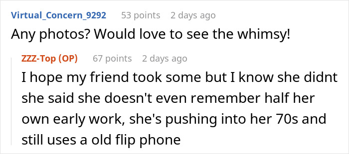 Screenshot of a Reddit thread discussing a landlord&rsquo;s daughter claiming a cool house and an unexpected surprise.