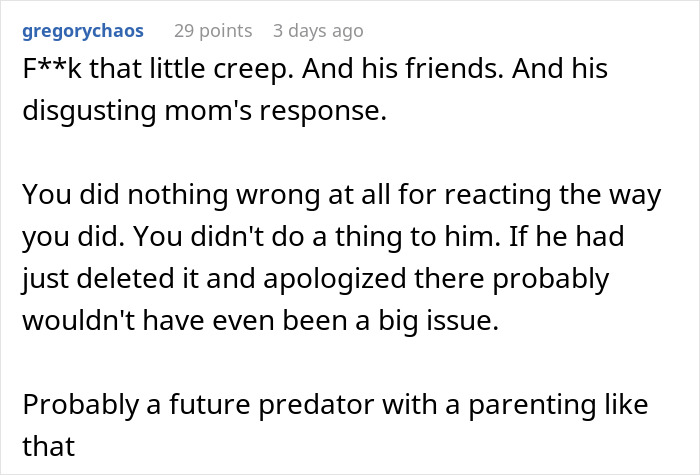 Comment criticizing teen&rsquo;s phone grab incident, discussing mom&rsquo;s reaction and potential future consequences.
