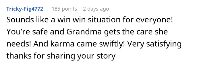 Screenshot of a Reddit comment discussing karma and safety in a situation involving roommates and illegal activities.