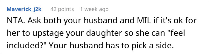 Screenshot of an online comment discussing a lady miffed after sister-in-law tells her to stop making niece&rsquo;s birthday about her spiritual awakening.