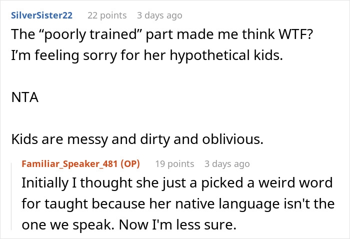 Online discussion highlighting a woman&rsquo;s warning about messy toddlers sparking a relationship fight over cleanliness.