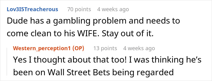 Screenshot of a Reddit conversation discussing a gambling problem and a possible Wall Street Bets connection, friends call two decades later. Screenshot of a Reddit conversation discussing a gambling problem and a possible Wall Street Bets connection, friends call two decades later.
