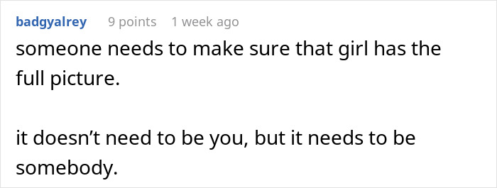 Text post on a social media platform advising someone should explain separation versus divorce to a woman.