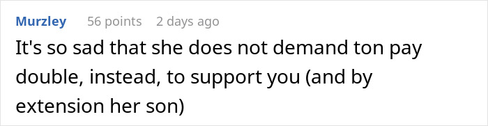 Comment expressing sadness that she supports others without demanding payment, related to free salon service marriage context. Comment expressing sadness that she supports others without demanding payment, related to free salon service marriage context.