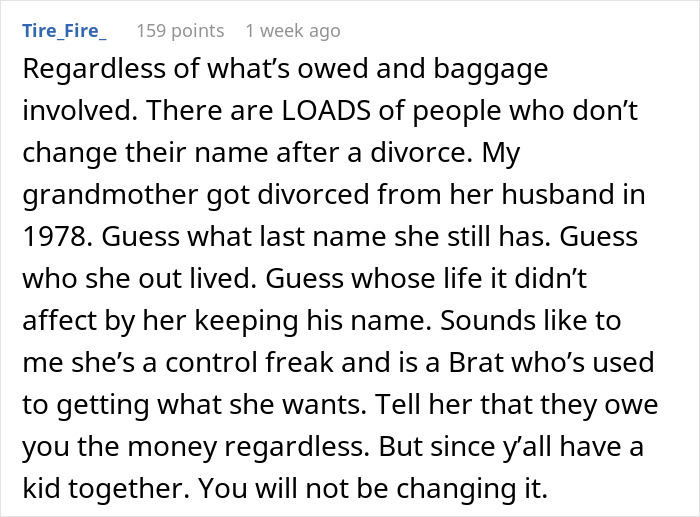 Woman Doesn’t Get What Her Last Name Has To Do With Ex Not Being Able To Get Married Again Woman Doesn’t Get What Her Last Name Has To Do With Ex Not Being Able To Get Married Again