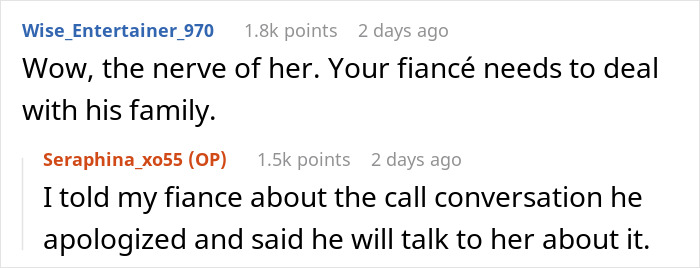 Online conversation about dealing with a fiancé’s family in the context of a free salon service marriage dispute. Online conversation about dealing with a fiancé’s family in the context of a free salon service marriage dispute.