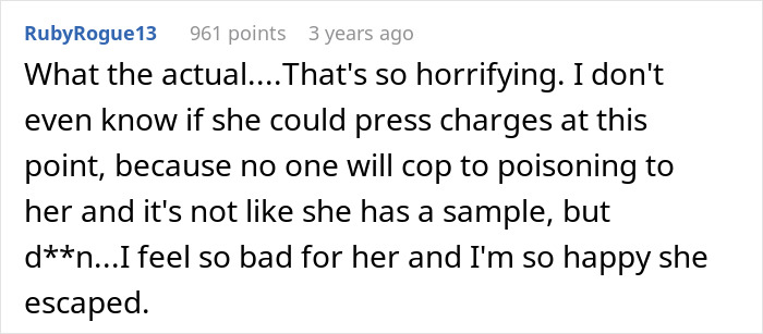 Screenshot of user comment expressing shock and sympathy after a man wrongly suspects his mom of poisoning his wife.