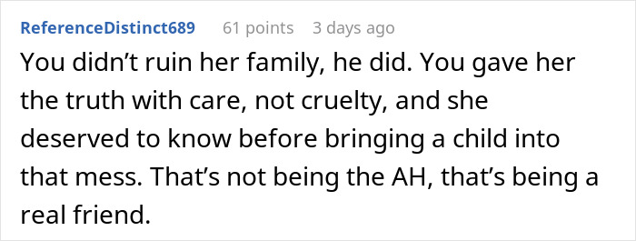Screenshot of a Reddit comment discussing a pregnant woman&rsquo;s life turning upside down after friends watch Bonnie Blue&rsquo;s documentary.