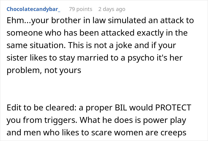 Reddit comment discussing a prank gone wrong where a guy ends up in the ER due to a knife slipping accident.