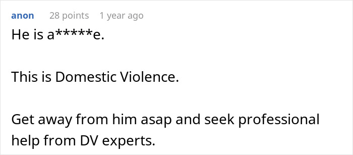 Screenshot of an online comment describing a claustrophobic woman left in tears and puking after a husband&rsquo;s prank goes too far.