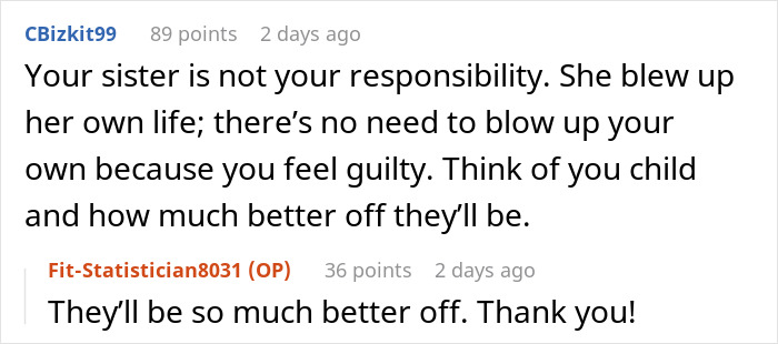 Screenshot of a forum discussion about family demanding $33k, with advice on responsibility and prioritizing a child&rsquo;s well-being.