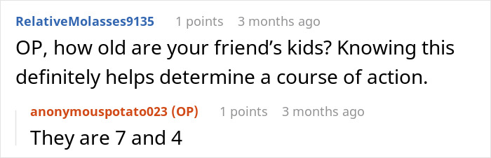 Text conversation showing a woman dealing with her friend’s rowdy kids aged 7 and 4, choosing childfree events. - 17