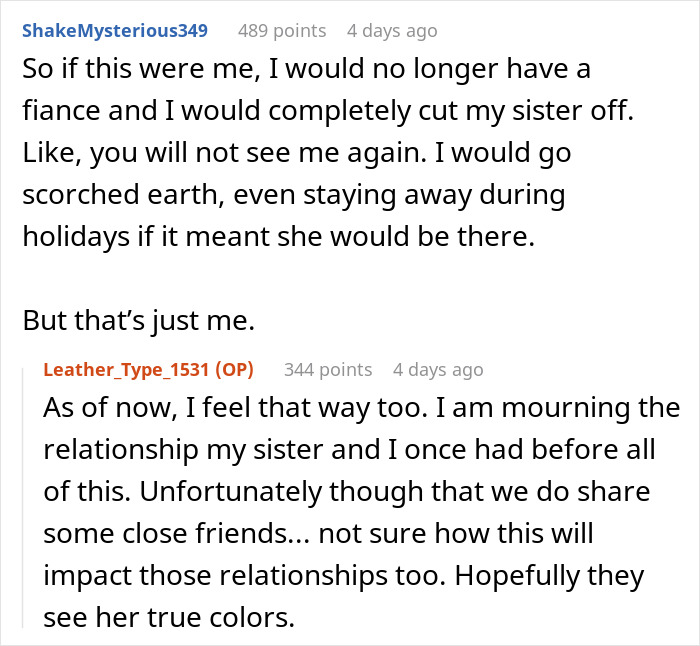 Comments discussing the bride&rsquo;s world crumbling after her twin sister&rsquo;s and fianc&eacute;&rsquo;s secret is revealed.