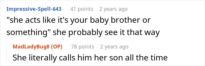 Text conversation about a mother referring to her pet pig as her son during a wedding event.