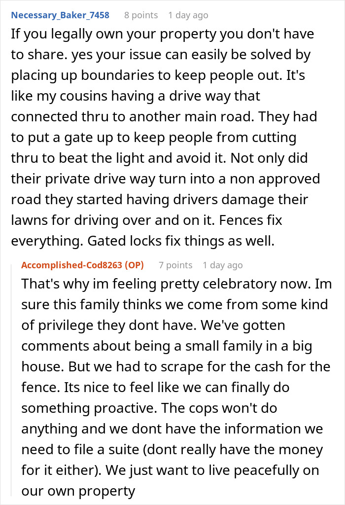 Neighbor dispute over driveway with woman reclaiming what belongs to her in a property boundary conflict.
