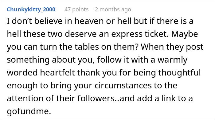Text comment on a screen about influencer neighbors putting woman in hospital, discussing reactions and support ideas. Text comment on a screen about influencer neighbors putting woman in hospital, discussing reactions and support ideas.
