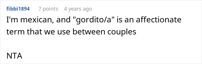 Screenshot of a forum comment where a user explains affectionate nicknames used between couples in response to being called cruel. Screenshot of a forum comment where a user explains affectionate nicknames used between couples in response to being called cruel.