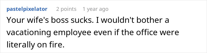 Comment text on a forum discussing an employee not showing up to a meeting and boss reprimanding the absence.